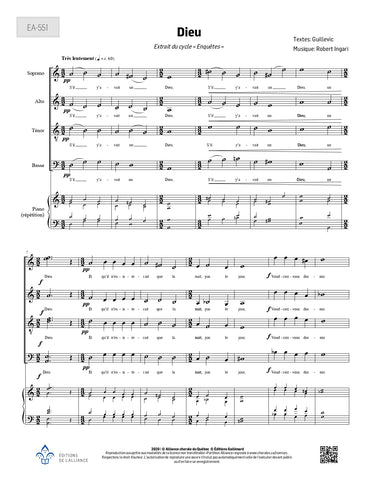 ''Dieu'', d'après Enquêtes (Ingari-Guillevic) - SATB