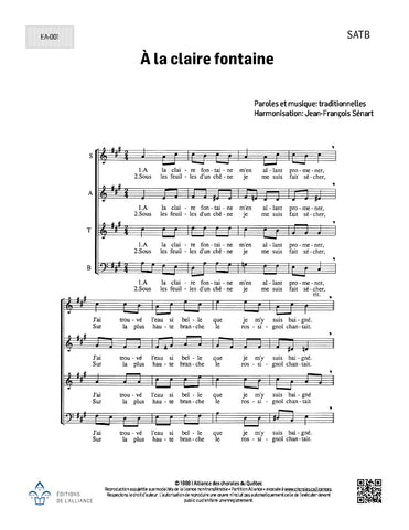 À la claire fontaine - SATB
