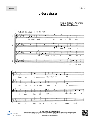 L'écrevisse - SATB