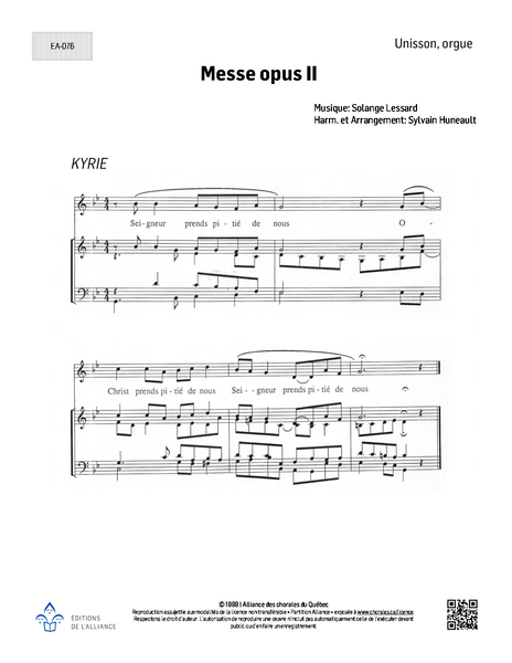 Messe opus II - Unisson + Orgue
