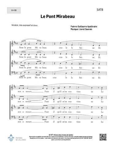 Le Pont Mirabeau - SATB