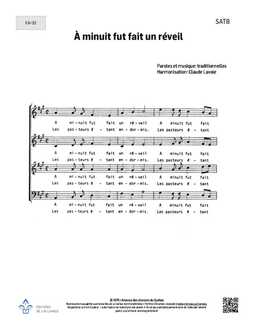 À minuit fut fait un réveil - SATB