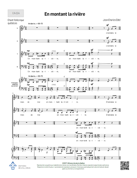 En montant la rivière - SATB