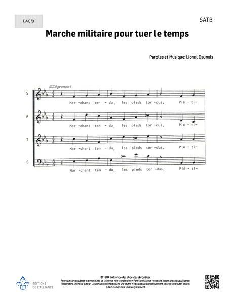Marche militaire pour tuer le temps - SATB