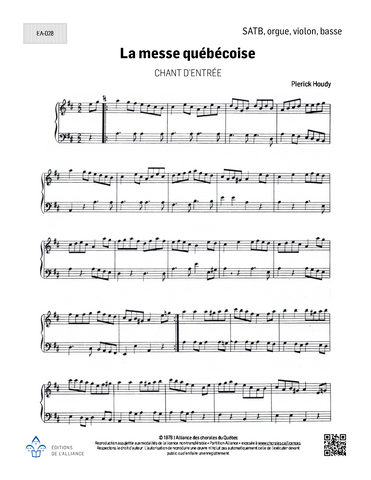 La messe québécoise - SATB + orgue