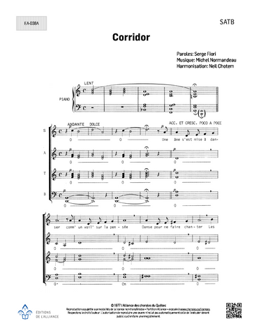 Corridor - SATB + piano