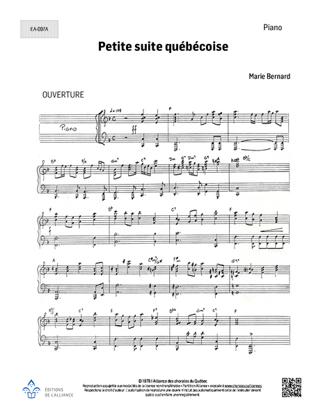 Petite suite québécoise - Piano