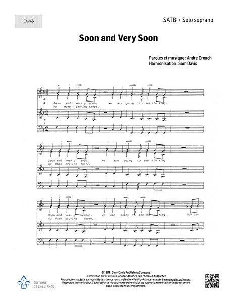 Soon and Very Soon - SATB + S solo