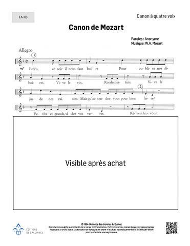 Canon de Mozart - Canon à quatre voix