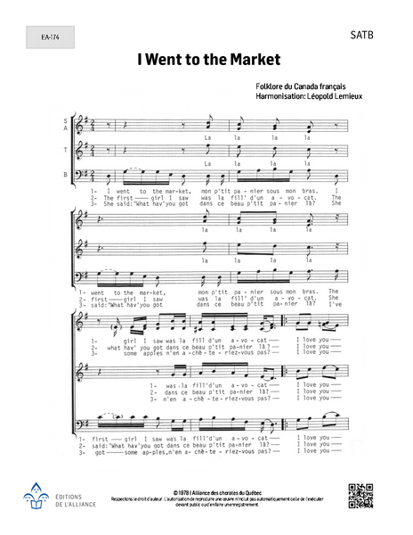 I Went to the Market - SATB