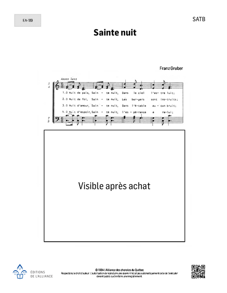 Sainte nuit - SATB