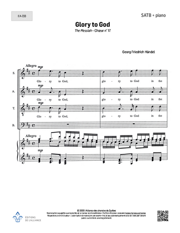 Glory to God - SATB + piano