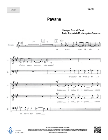 Pavane (Fauré) - SATB + piano