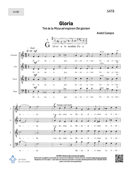 Gloria (Campra) - SATB