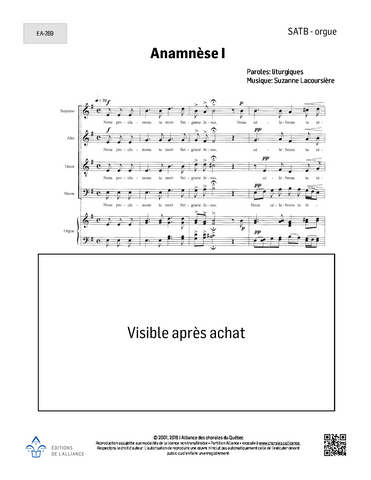 Anamnèse I - SATB + orgue