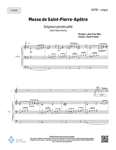 Messe de Saint-Pierre-Apôtre - SATB - orgue