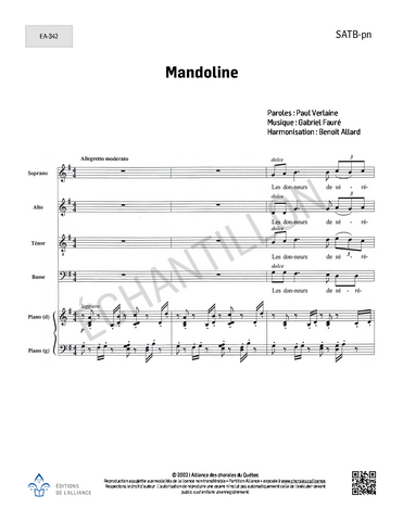 Mandoline - SATB + piano