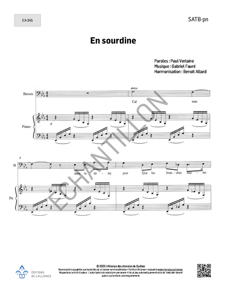 En sourdine - SATB + piano