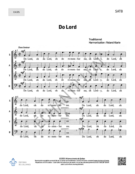 Do Lord - SATB