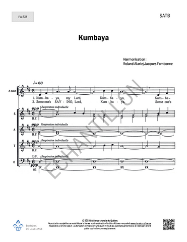 Kumbaya - SATB, piano et trompettes