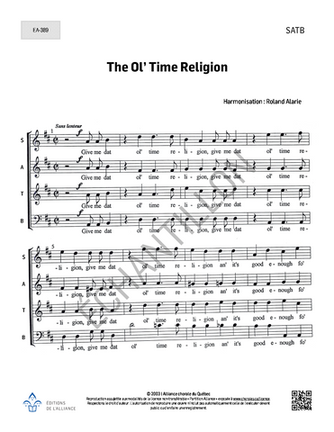 The Ol' Time Religion - SATB