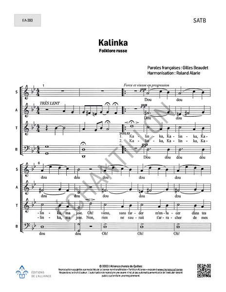 Kalinka - SATB