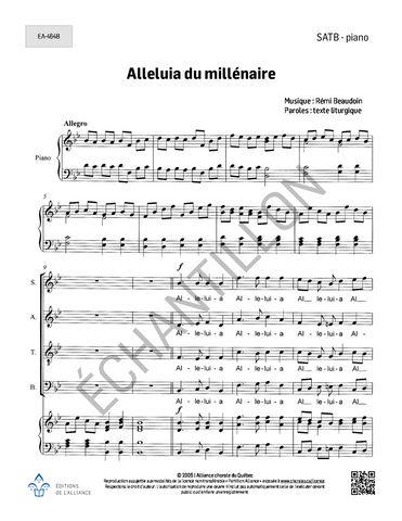 Alleluia du millénaire - SATB + piano